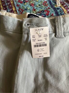 J. Crew Men’s Flat Front Shorts in Light Sage